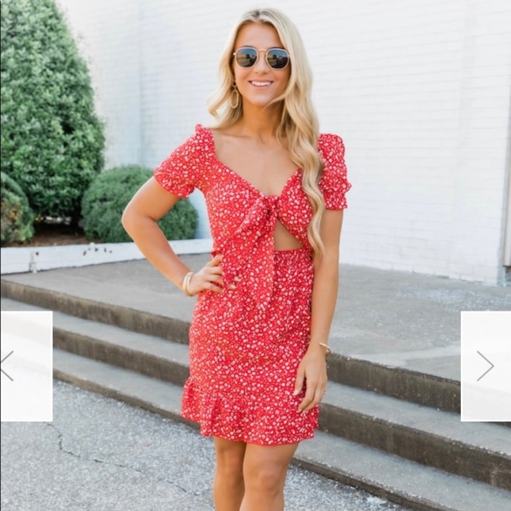 Don't Miss A Thing Floral Red Dress